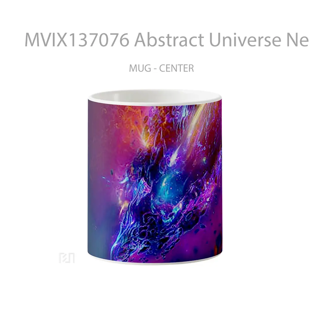 Mug Abstract Universe Neon Lights Gelas Seni Modern