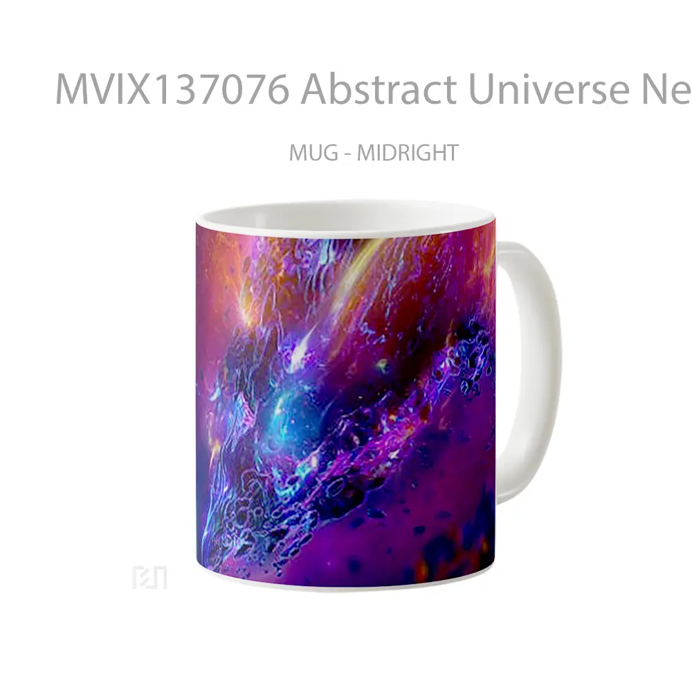 Mug Abstract Universe Neon Lights Gelas Seni Modern - All-side / Desain