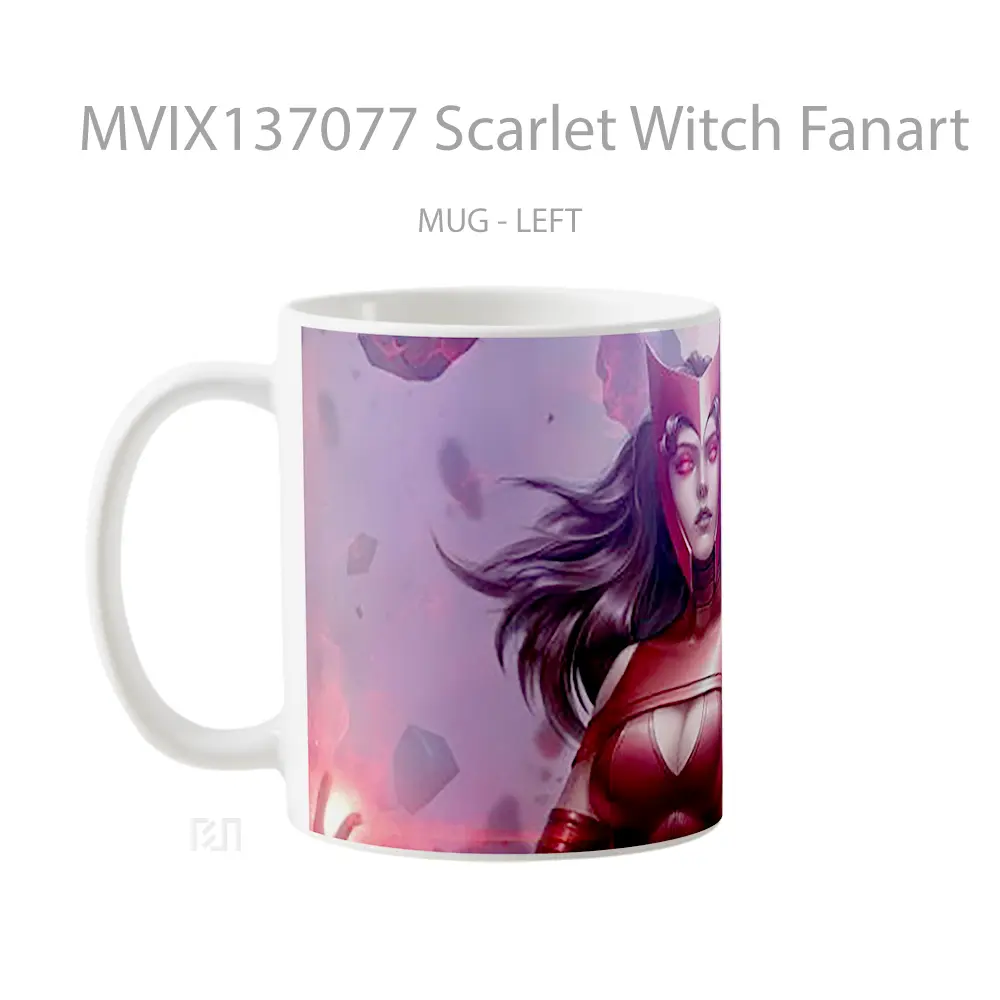 Mug Scarlet Witch Fanart Gelas Superhero - All-side / Desain