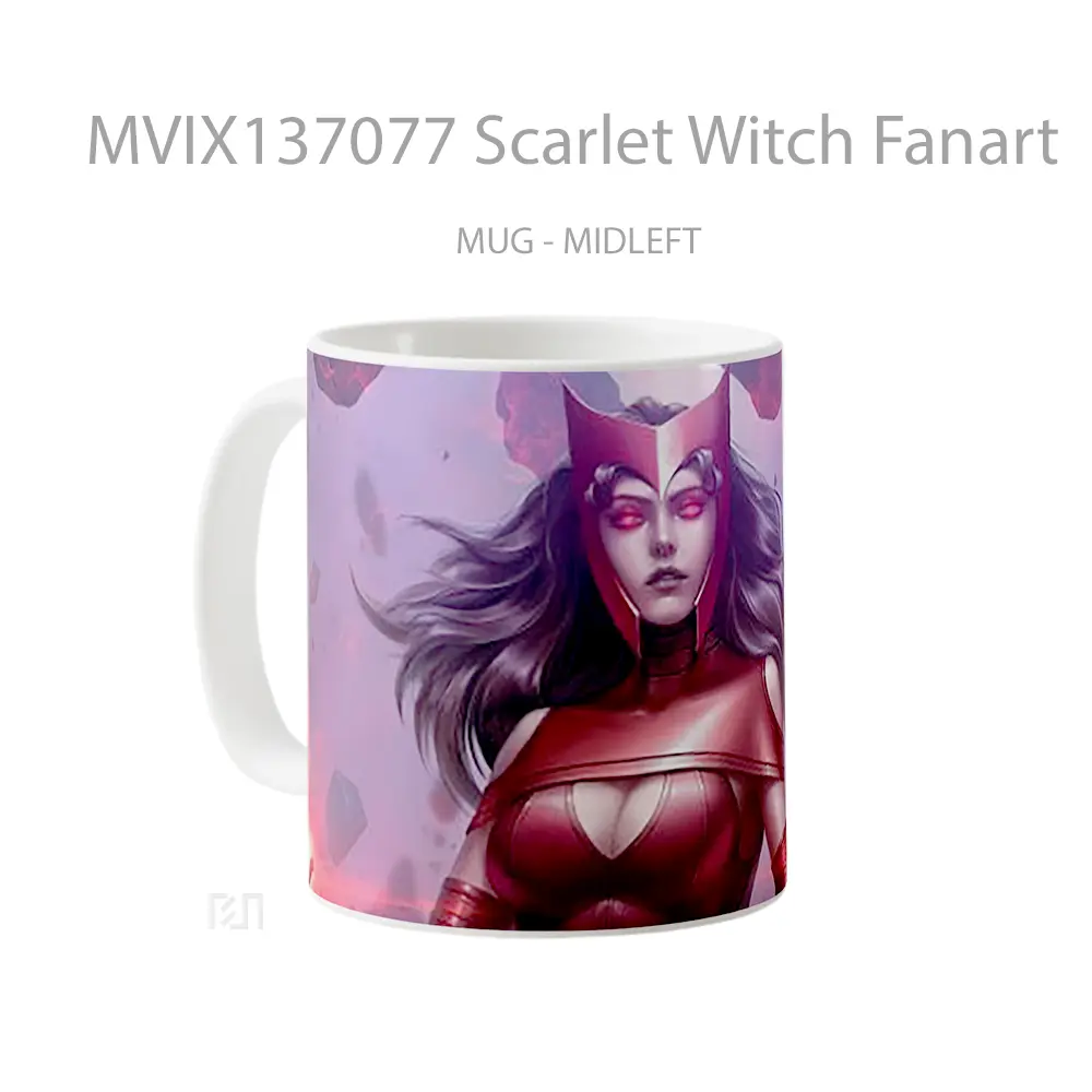 Mug Scarlet Witch Fanart Gelas Superhero - All-side / Desain
