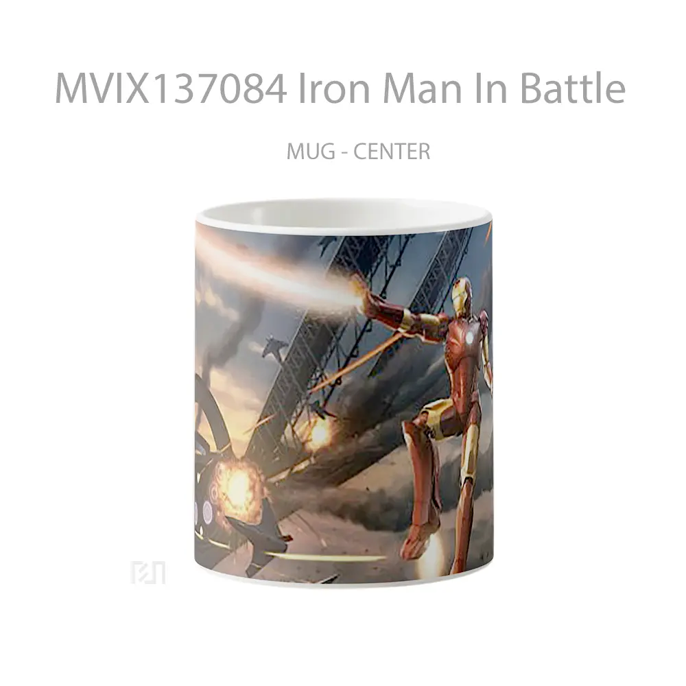 Mug Iron Man In Battle Gelas Superhero