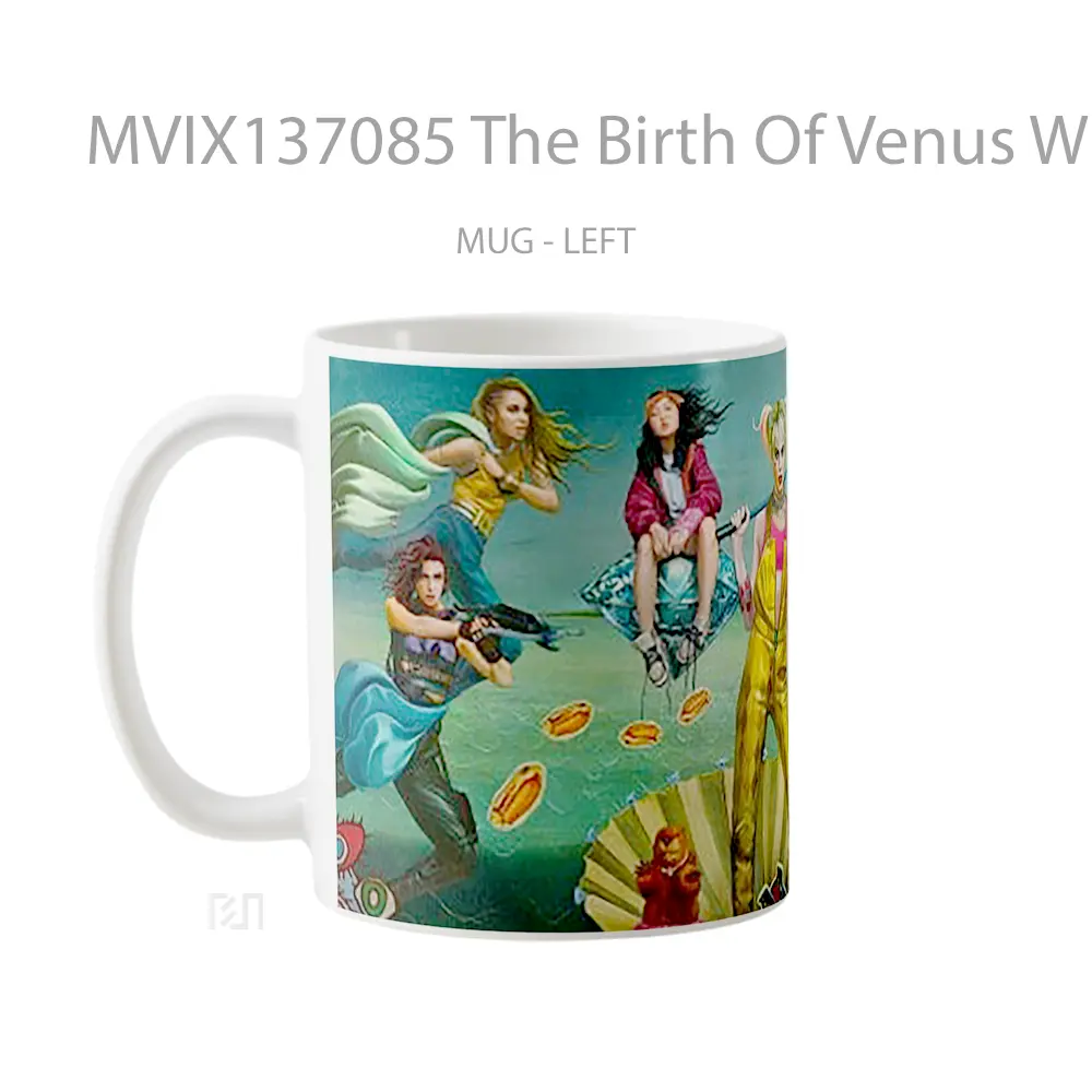 Mug The Birth Of Venus With Characters From Birds Of Prey Gelas Hewan Lucu - All-side / Desain