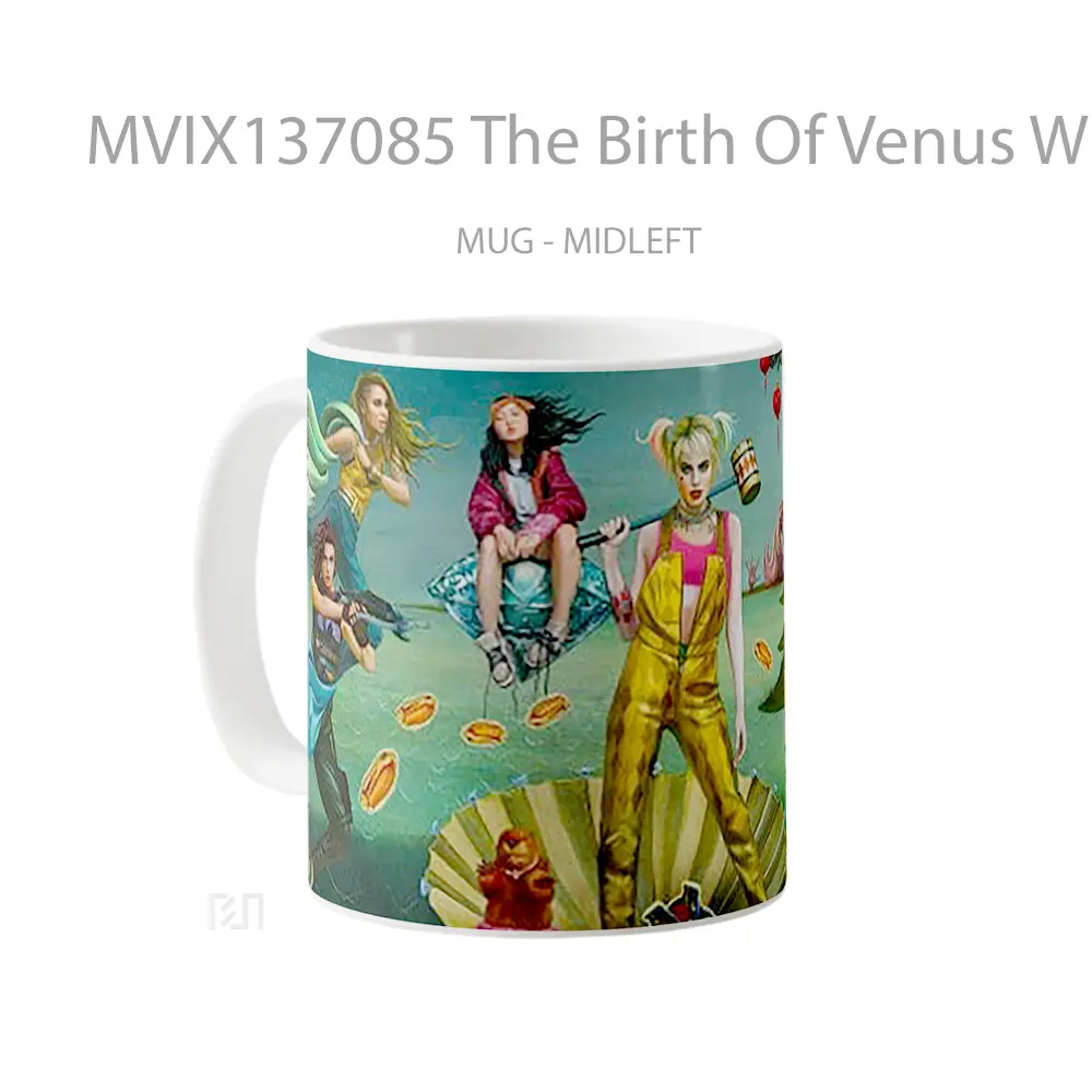 Mug The Birth Of Venus With Characters From Birds Of Prey Gelas Hewan Lucu - All-side / Desain