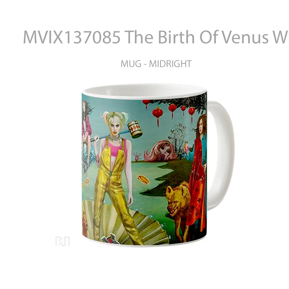 Mug The Birth Of Venus With Characters From Birds Of Prey Gelas Hewan Lucu - All-side / Desain