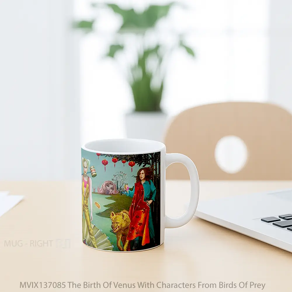 Mug The Birth Of Venus With Characters From Birds Of Prey Gelas Hewan Lucu - All-side / Desain