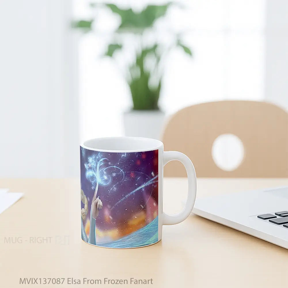 Mug Elsa From Frozen Fanart Gelas Keramik Unik - All-side / Desain