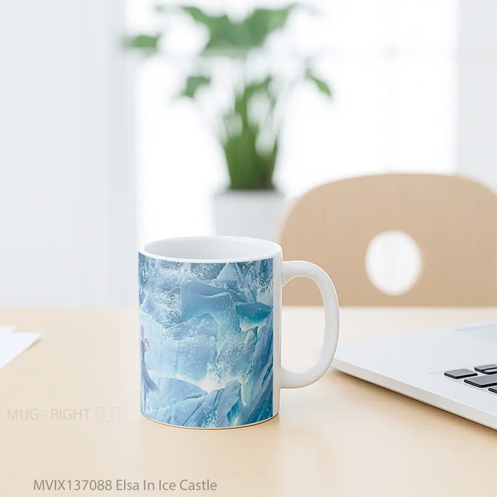Mug Elsa In Ice Castle Gelas Keramik Unik - All-side / Desain