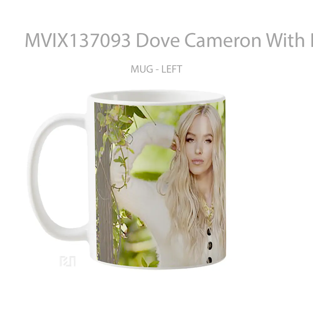 Mug Dove Cameron With Plants Gelas Keramik Unik - All-side / Desain