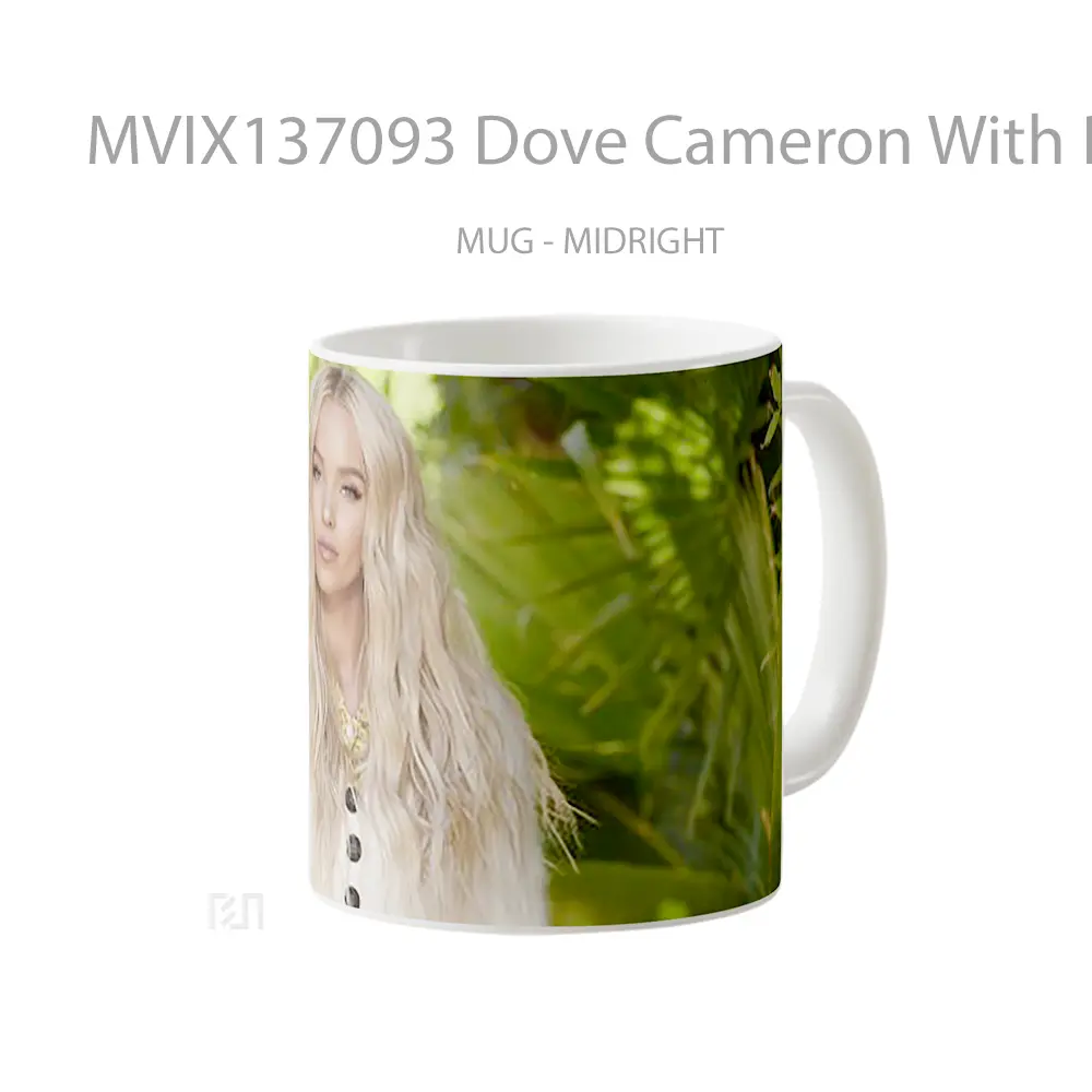 Mug Dove Cameron With Plants Gelas Keramik Unik - All-side / Desain