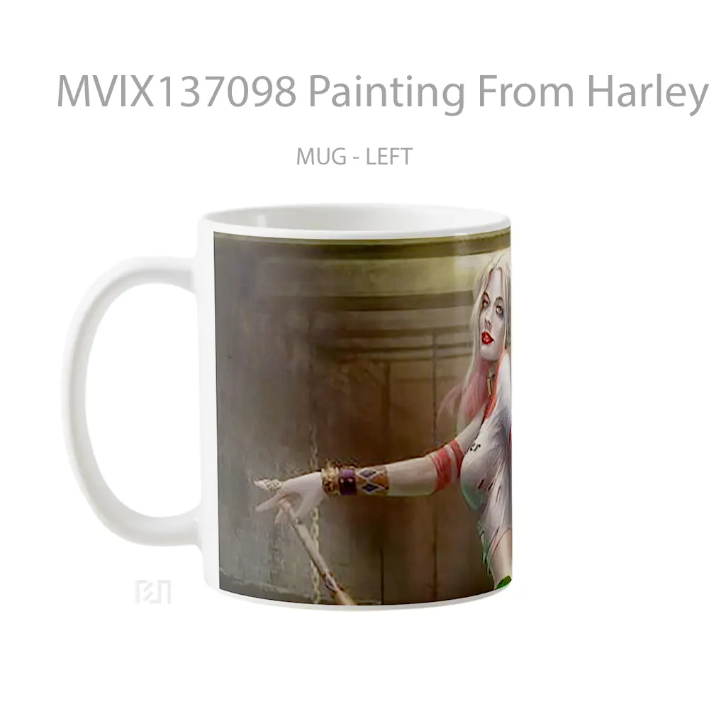 Mug Painting From Harley Quinn Gelas Seni Modern - All-side / Desain
