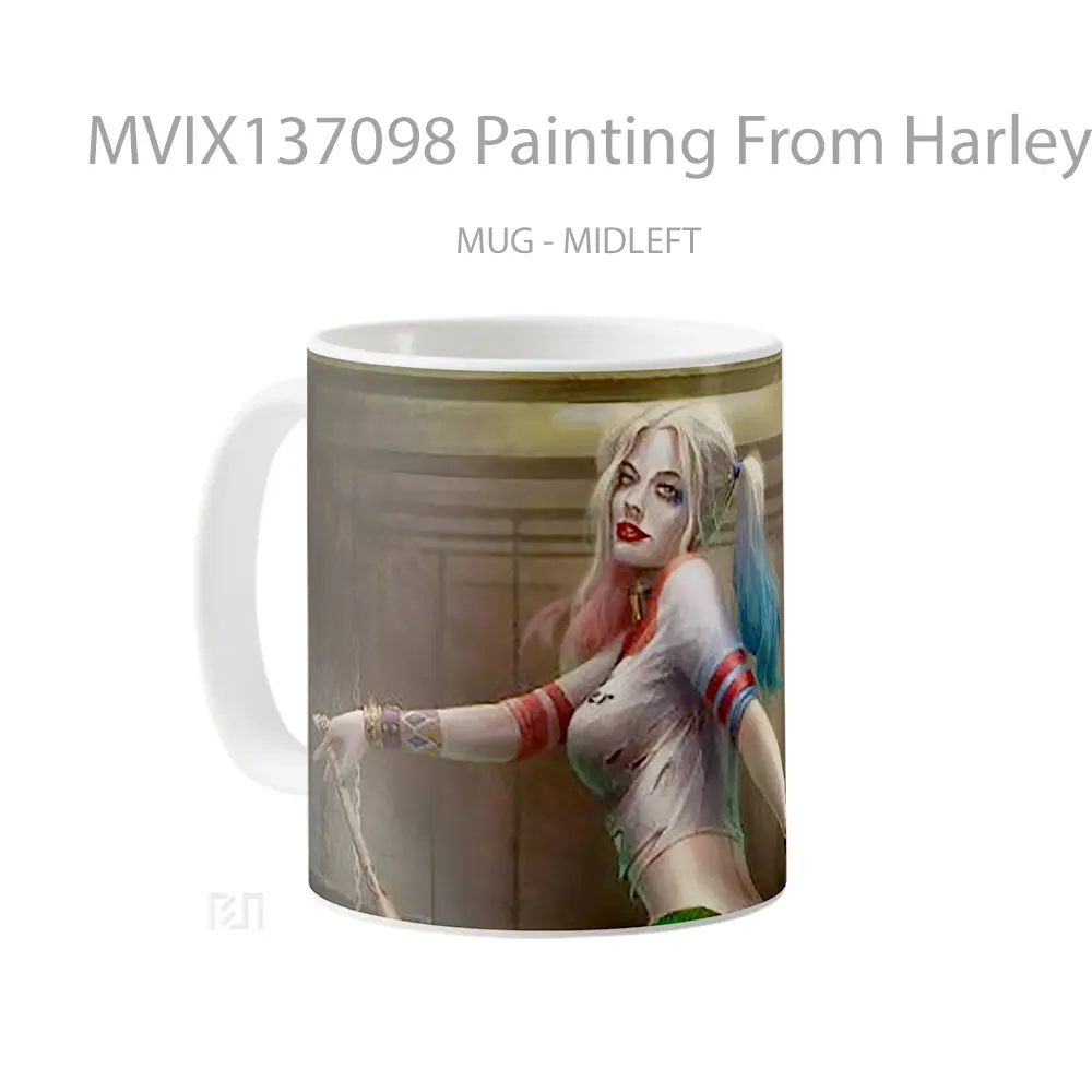 Mug Painting From Harley Quinn Gelas Seni Modern - All-side / Desain