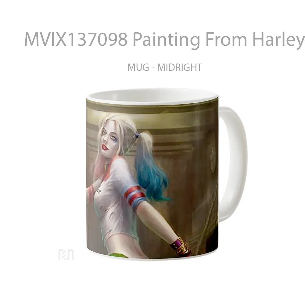 Mug Painting From Harley Quinn Gelas Seni Modern - All-side / Desain