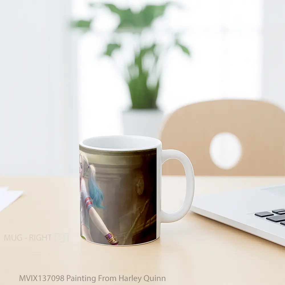 Mug Painting From Harley Quinn Gelas Seni Modern - All-side / Desain