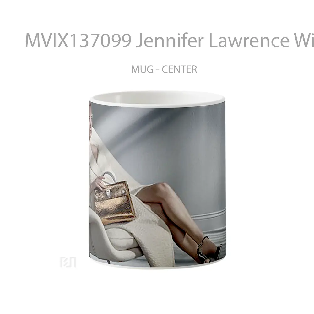 Mug Jennifer Lawrence With White Coat Gelas Keramik Unik