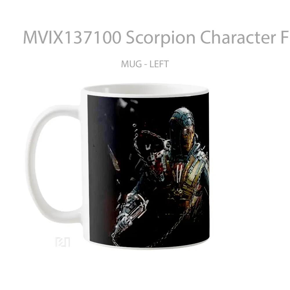 Mug Scorpion Character From Mortal Kombat Gelas Keramik Unik - All-side / Desain