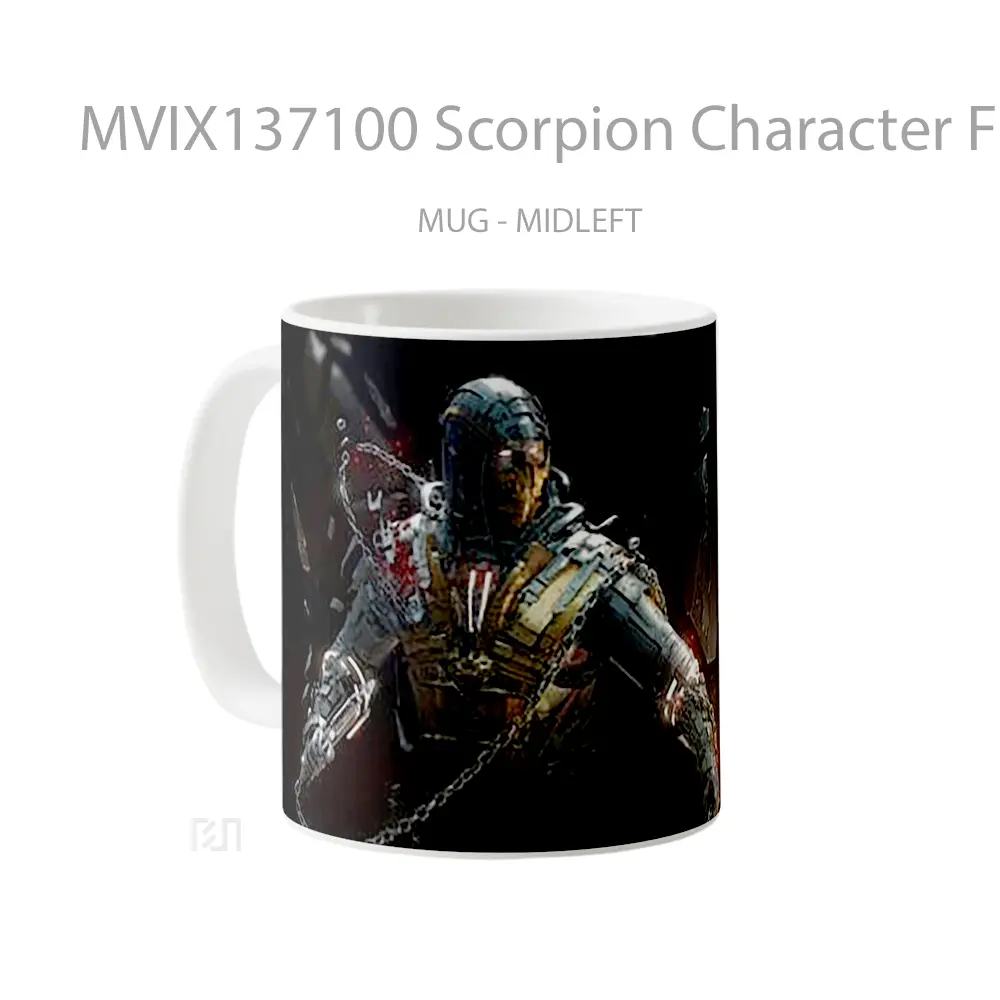 Mug Scorpion Character From Mortal Kombat Gelas Keramik Unik - All-side / Desain