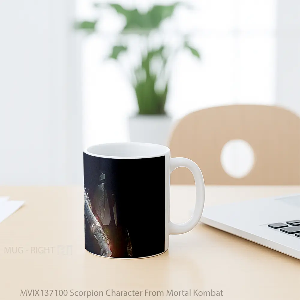 Mug Scorpion Character From Mortal Kombat Gelas Keramik Unik - All-side / Desain