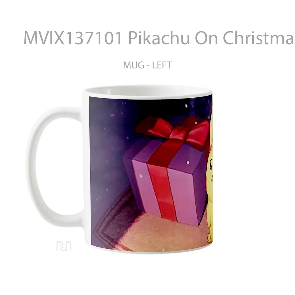 Mug Pikachu On Christmas Day Gelas Keramik Unik - All-side / Desain