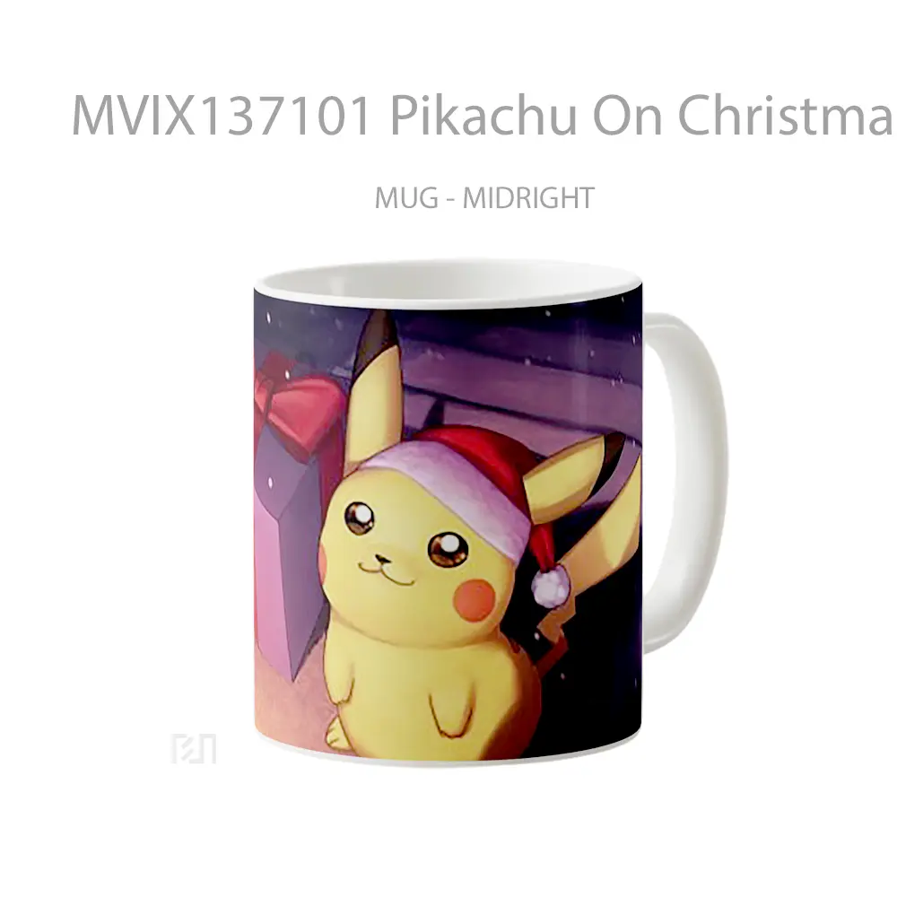 Mug Pikachu On Christmas Day Gelas Keramik Unik - All-side / Desain