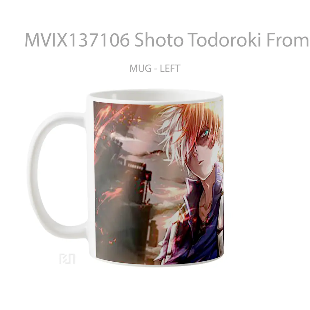 Mug Shoto Todoroki From My Hero Academia V1 Cangkir Anime - All-side / Desain