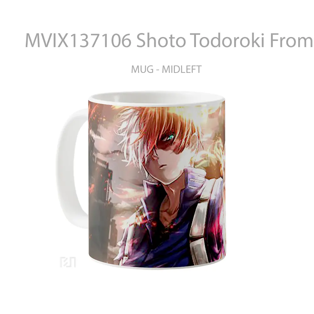Mug Shoto Todoroki From My Hero Academia V1 Cangkir Anime - All-side / Desain