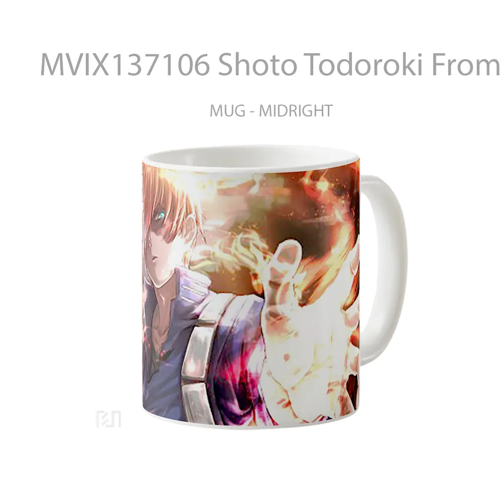 Mug Shoto Todoroki From My Hero Academia V1 Cangkir Anime - All-side / Desain