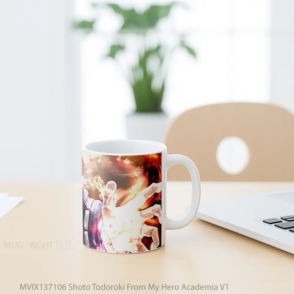Mug Shoto Todoroki From My Hero Academia V1 Cangkir Anime - All-side / Desain