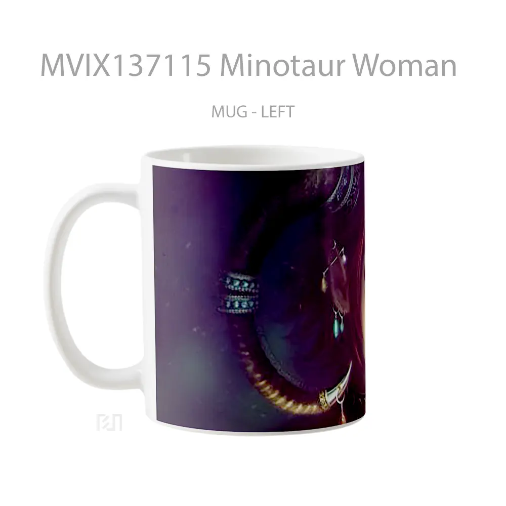 Mug Minotaur Woman Gelas Keramik Unik - All-side / Desain