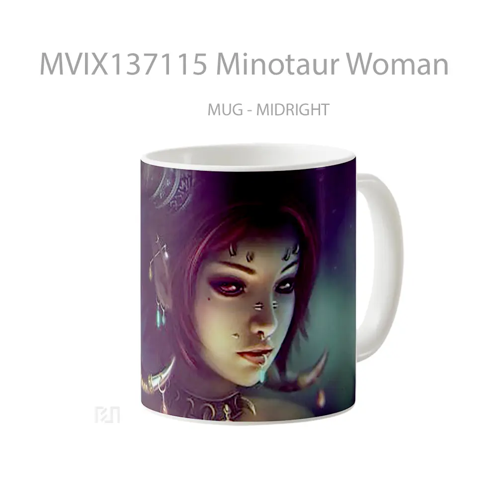 Mug Minotaur Woman Gelas Keramik Unik - All-side / Desain