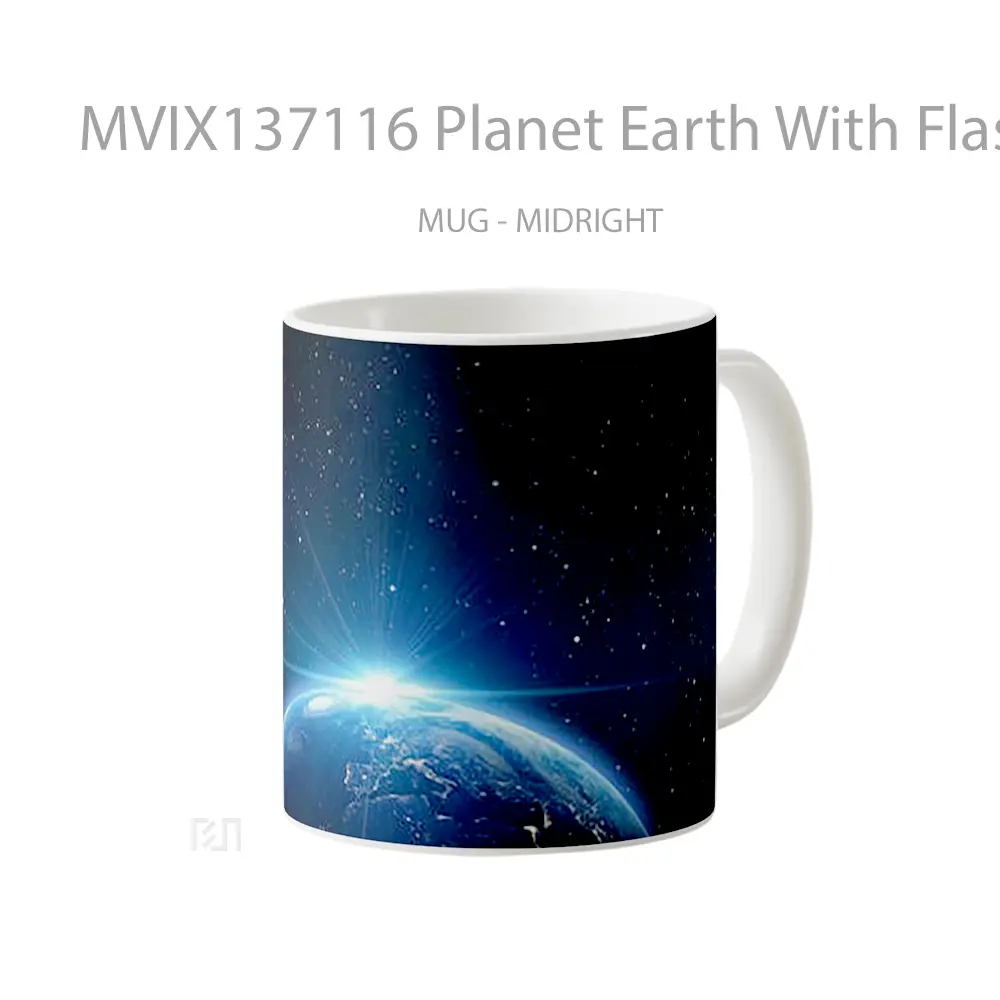 Mug Planet Earth With Flash Of Light Gelas Superhero - All-side / Desain
