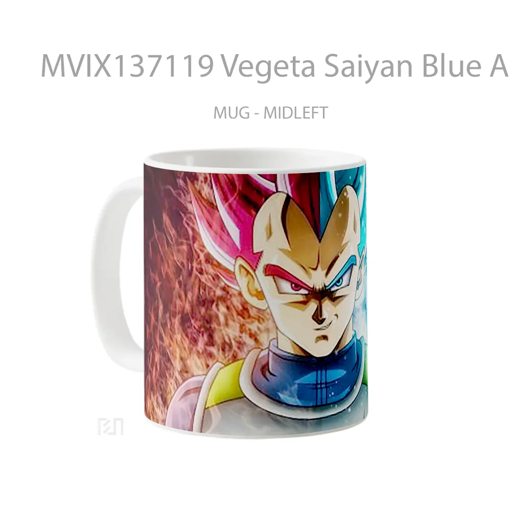 Mug Vegeta Saiyan Blue And Saiyan God Dragon Ball Super Cangkir Anime - All-side / Desain