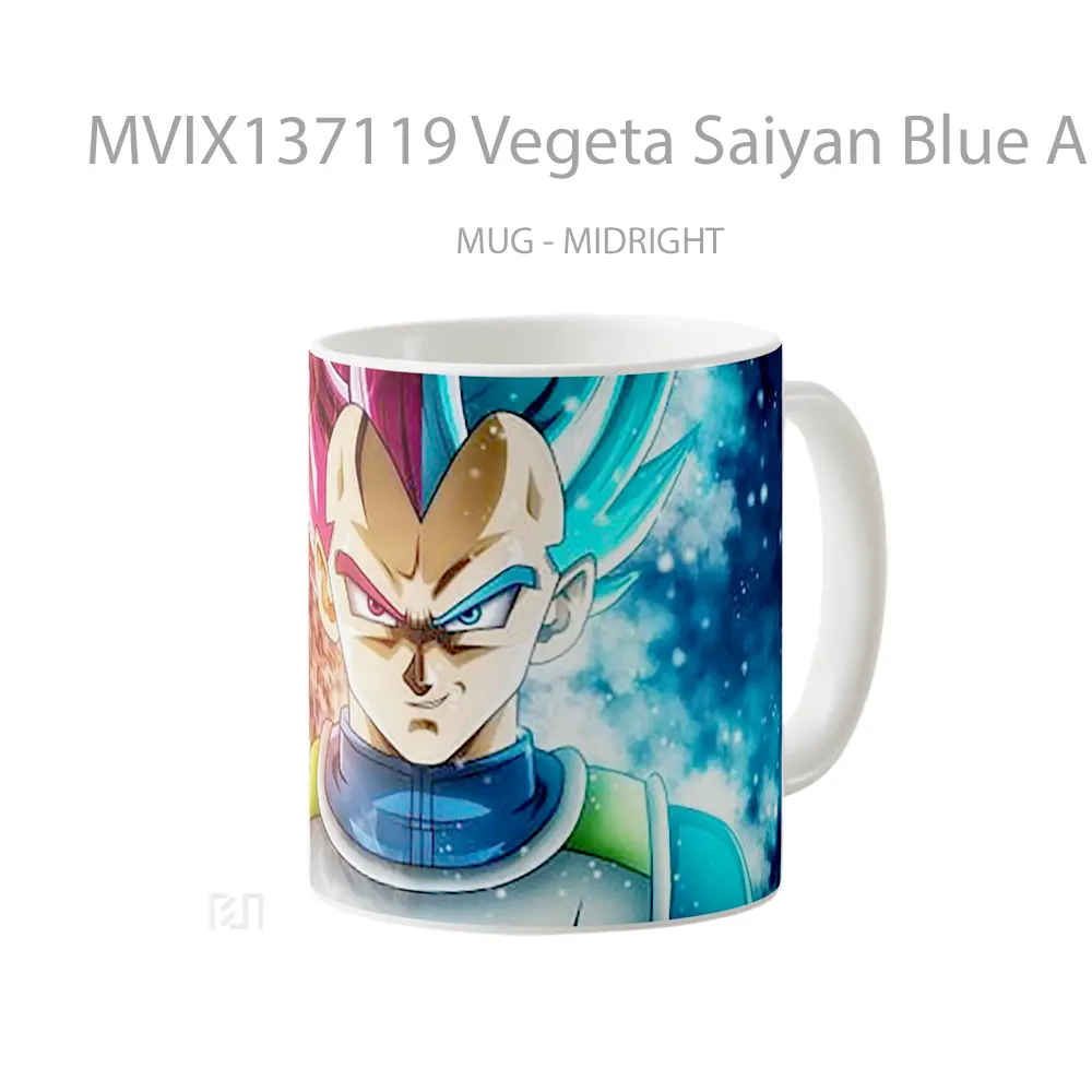 Mug Vegeta Saiyan Blue And Saiyan God Dragon Ball Super Cangkir Anime - All-side / Desain