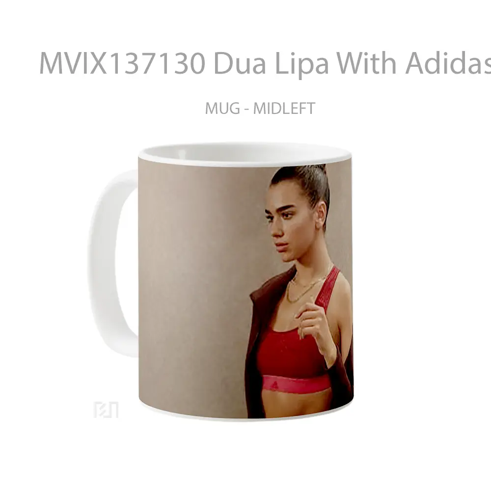 Mug Dua Lipa With Adidas Sportswear Gelas Selebriti - All-side / Desain