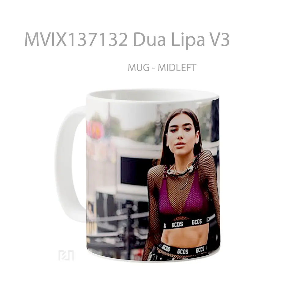 Mug Dua Lipa V3 Gelas Selebriti - All-side / Desain