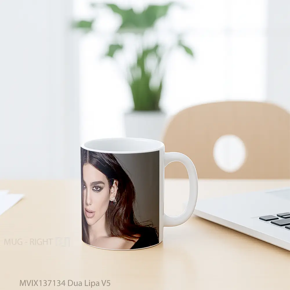 Mug Dua Lipa V5 Gelas Selebriti - All-side / Desain