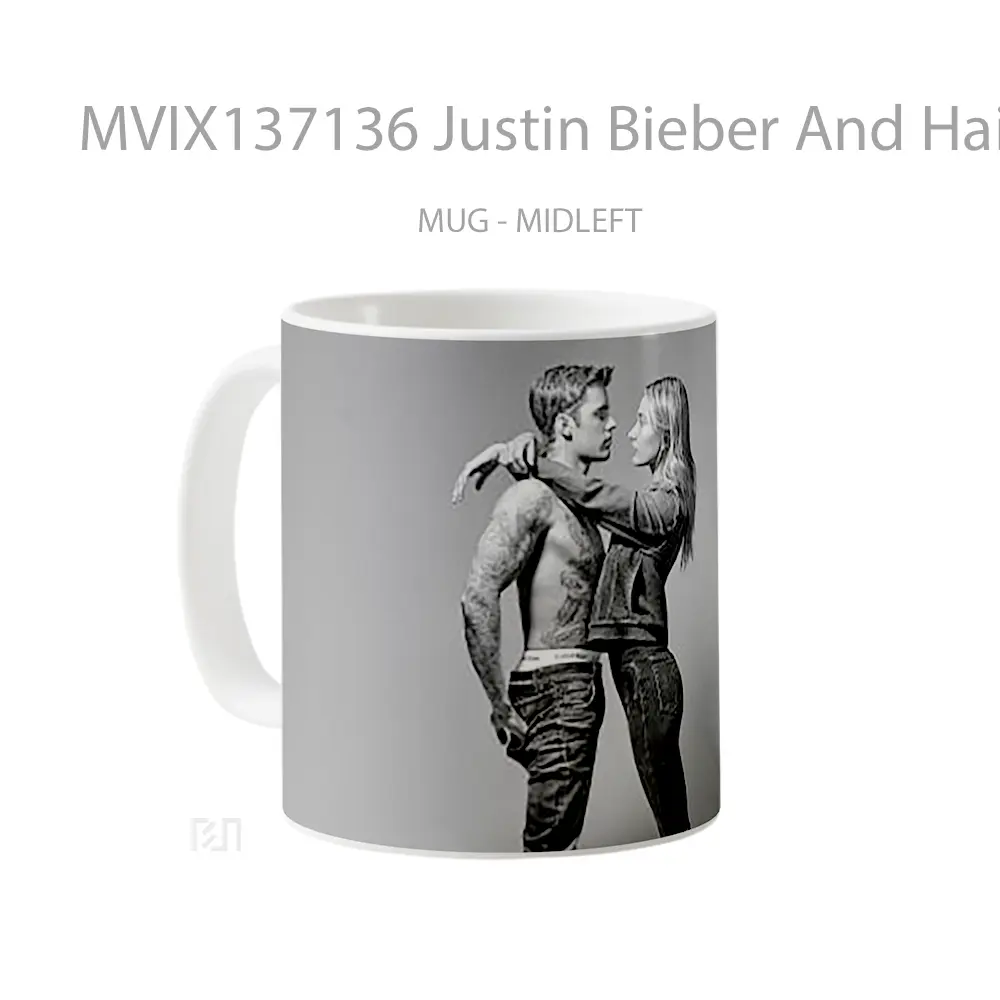 Mug Justin Bieber And Hailey Bieber For Calvin Klein Gelas Keramik Unik - All-side / Desain