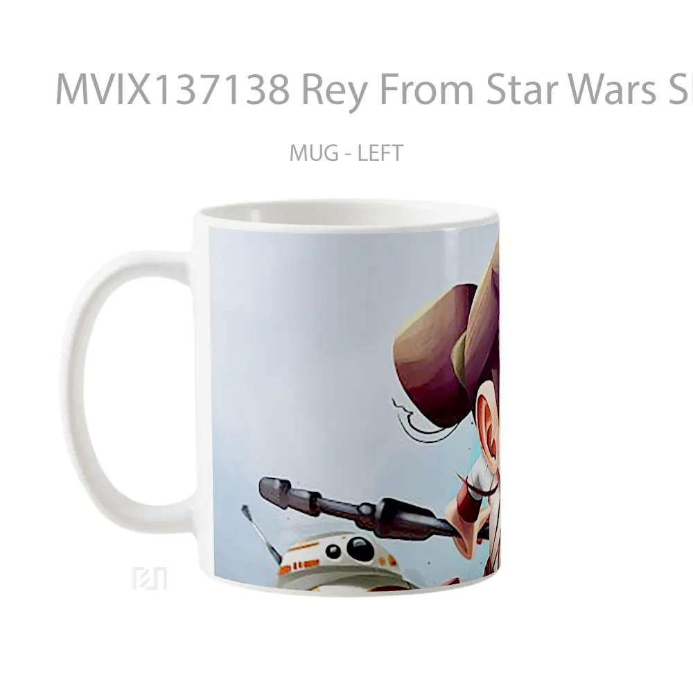 Mug Rey From Star Wars Sketch Gelas Star Wars - All-side / Desain