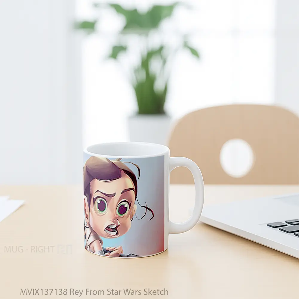 Mug Rey From Star Wars Sketch Gelas Star Wars - All-side / Desain