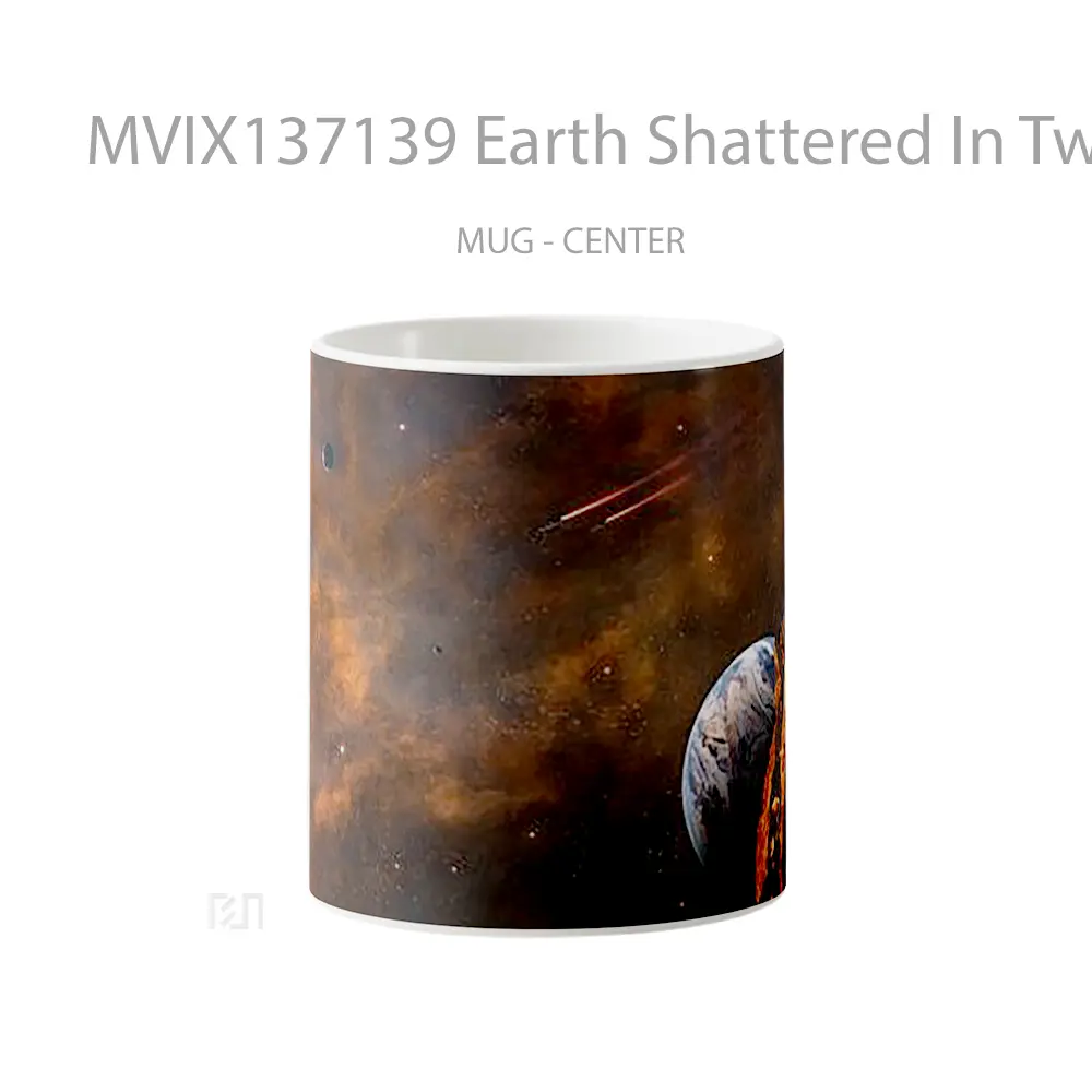Mug Earth Shattered In Two Gelas Keramik Unik