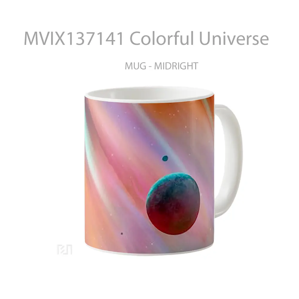 Mug Colorful Universe Gelas Astronomi - All-side / Desain