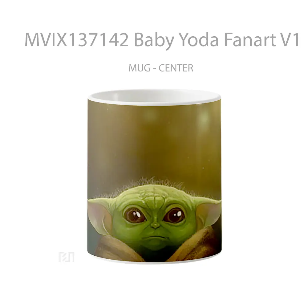 Mug Baby Yoda Fanart V1 Gelas Star Wars