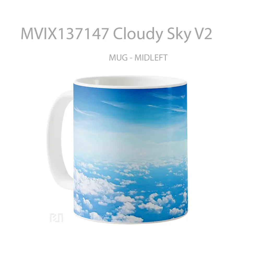 Mug Cloudy Sky V2 Gelas Pemandangan Alam - All-side / Desain
