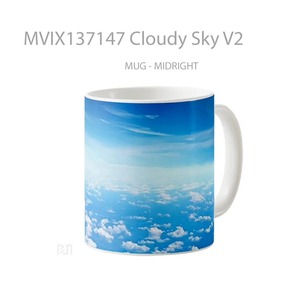 Mug Cloudy Sky V2 Gelas Pemandangan Alam - All-side / Desain