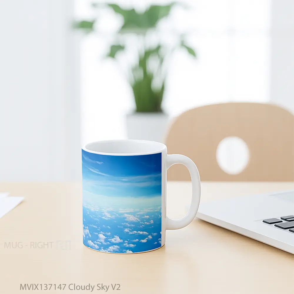 Mug Cloudy Sky V2 Gelas Pemandangan Alam - All-side / Desain