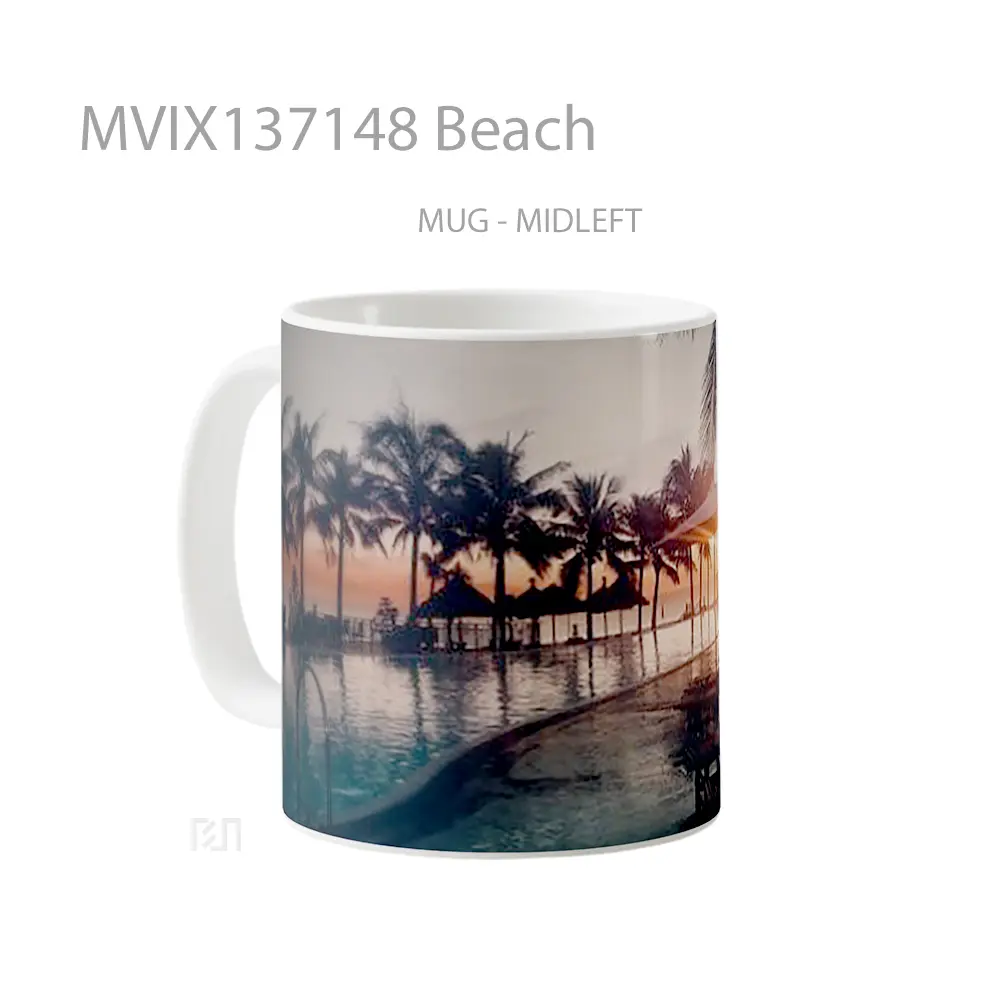 Mug Beach Gelas Pemandangan Alam - All-side / Desain