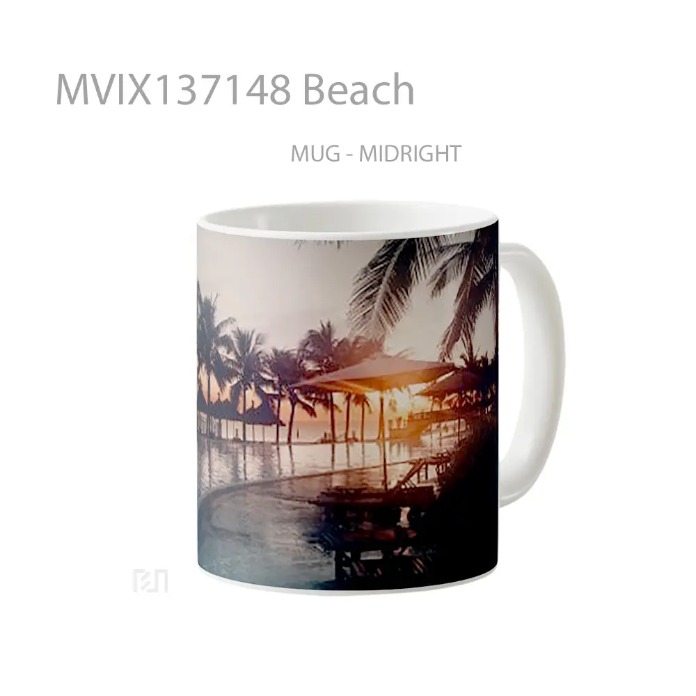 Mug Beach Gelas Pemandangan Alam - All-side / Desain