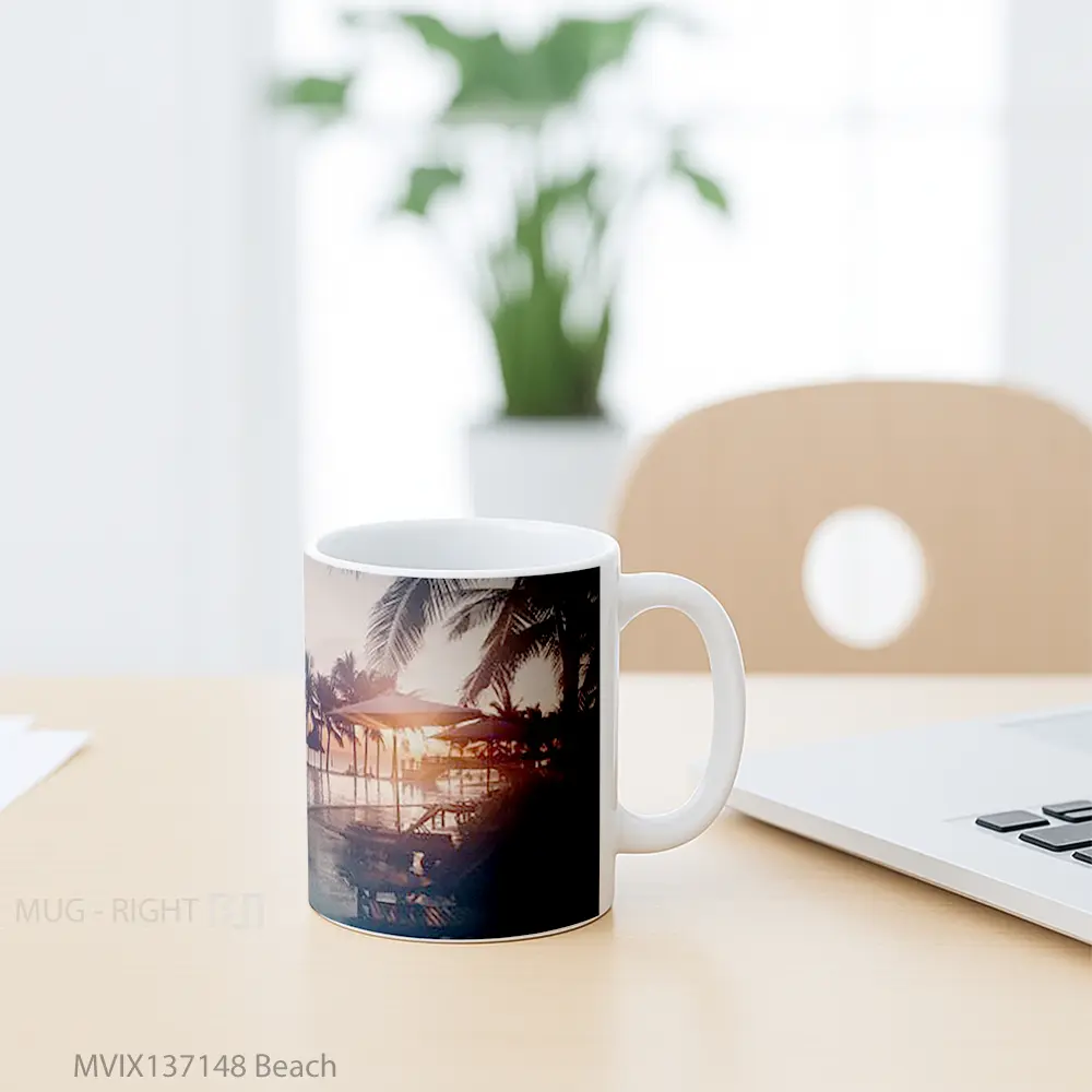 Mug Beach Gelas Pemandangan Alam - All-side / Desain