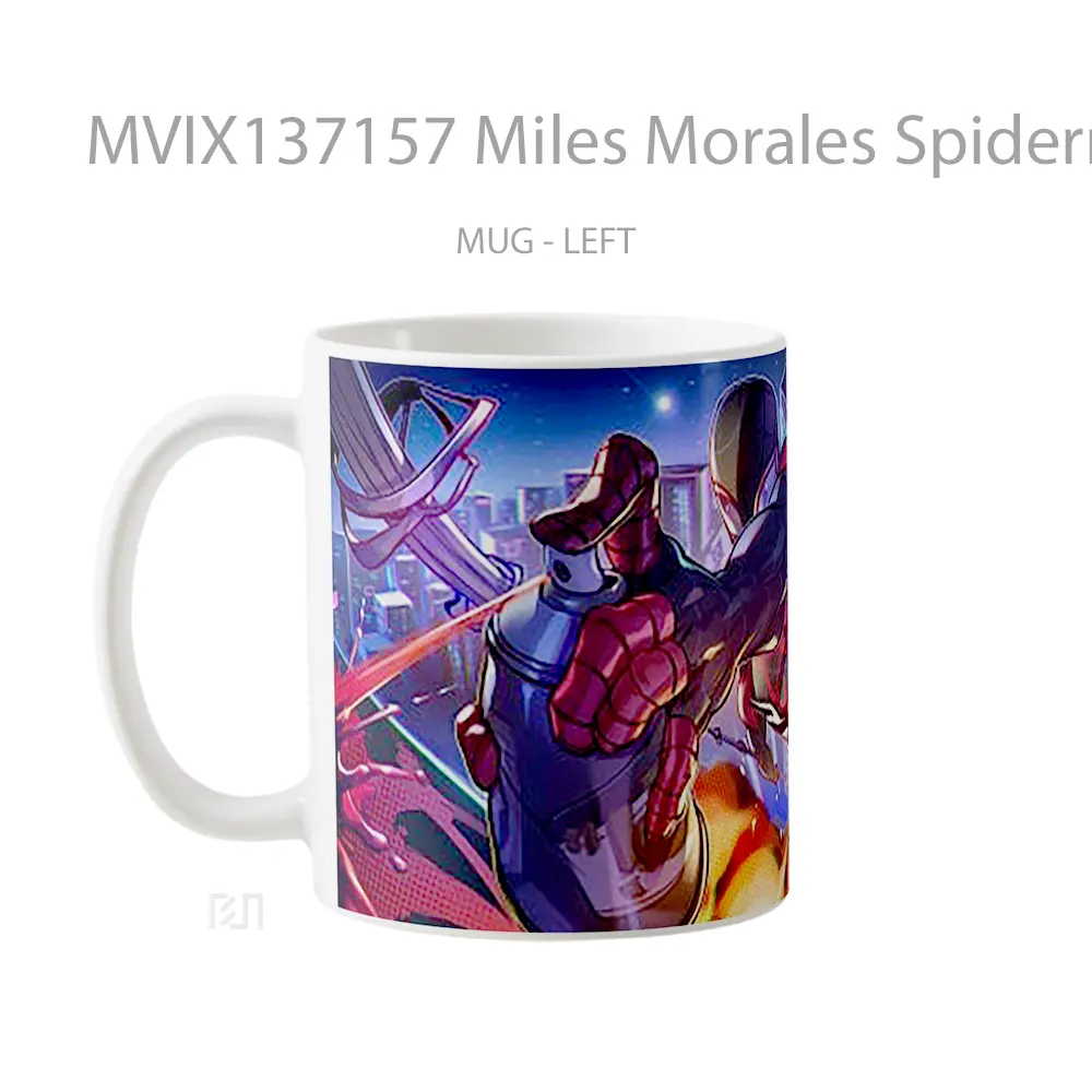Mug Miles Morales Spiderman Into The Spiderverse Fanart Gelas Superhero - All-side / Desain