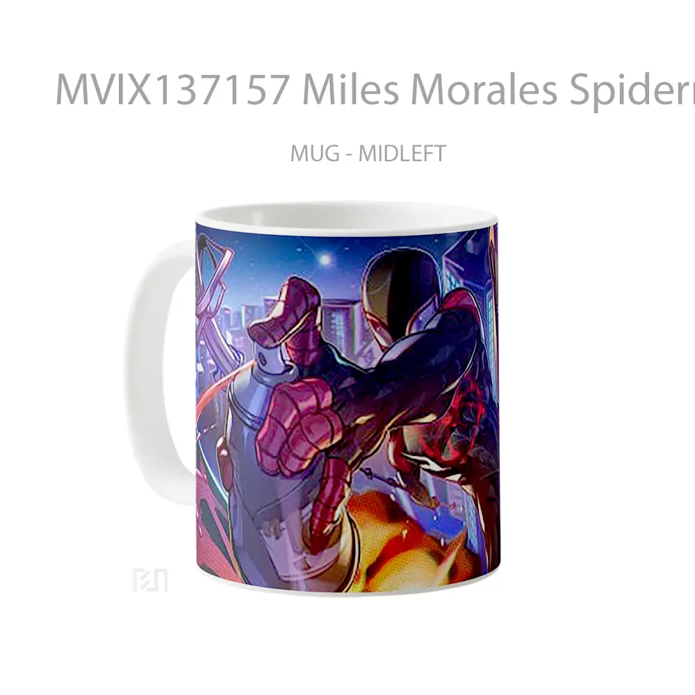 Mug Miles Morales Spiderman Into The Spiderverse Fanart Gelas Superhero - All-side / Desain