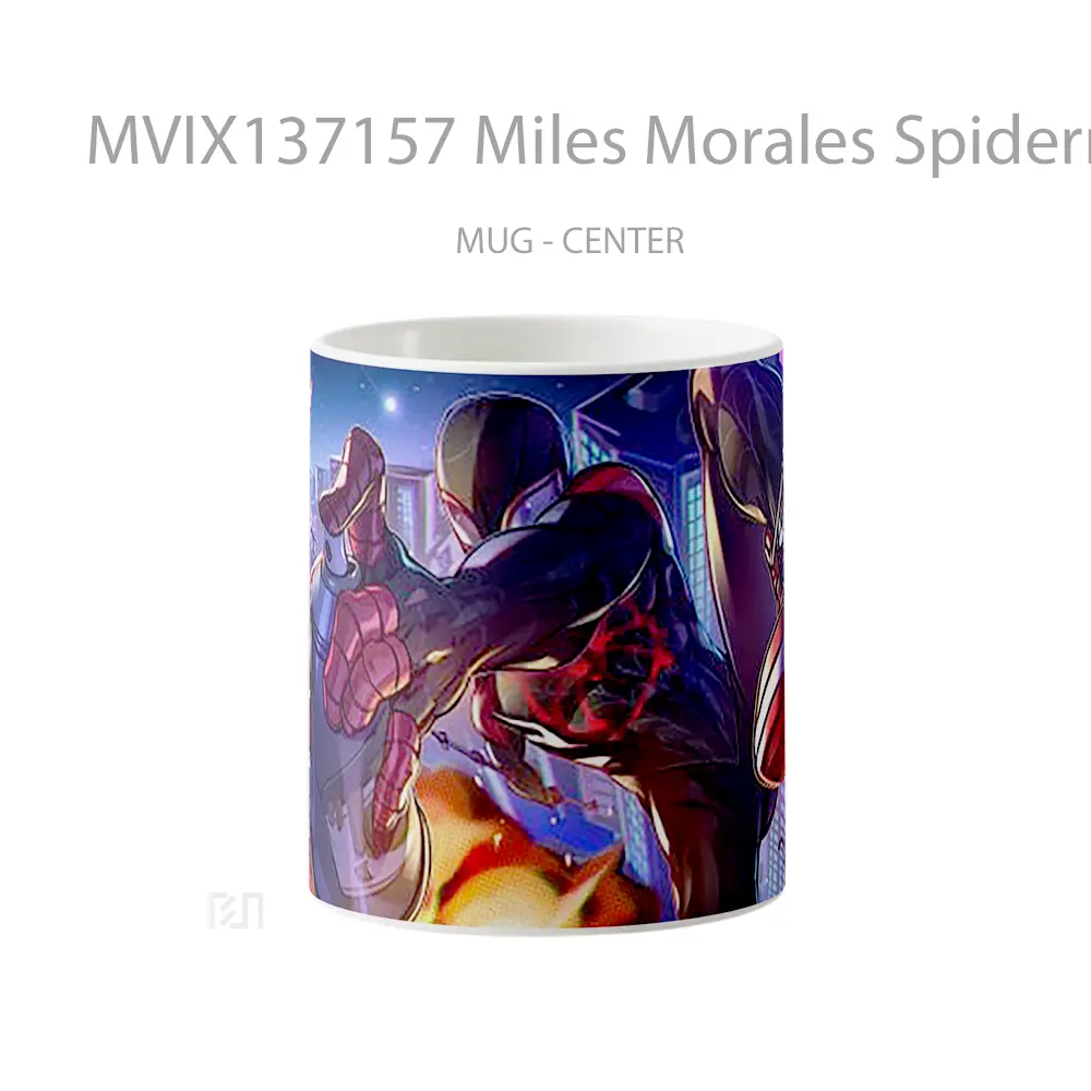 Mug Miles Morales Spiderman Into The Spiderverse Fanart Gelas Superhero